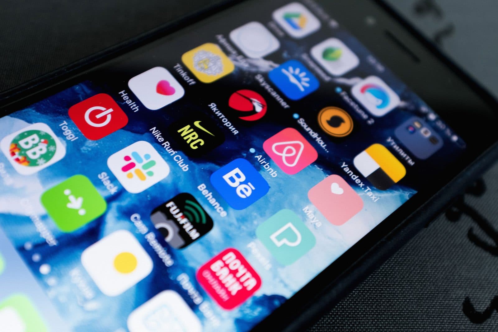 Smartphone home screen with app icons