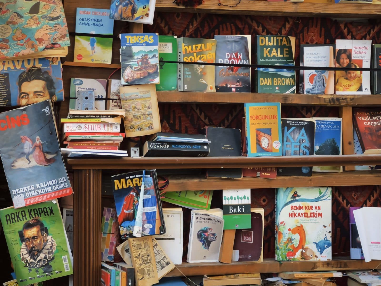 Shelves filled with books